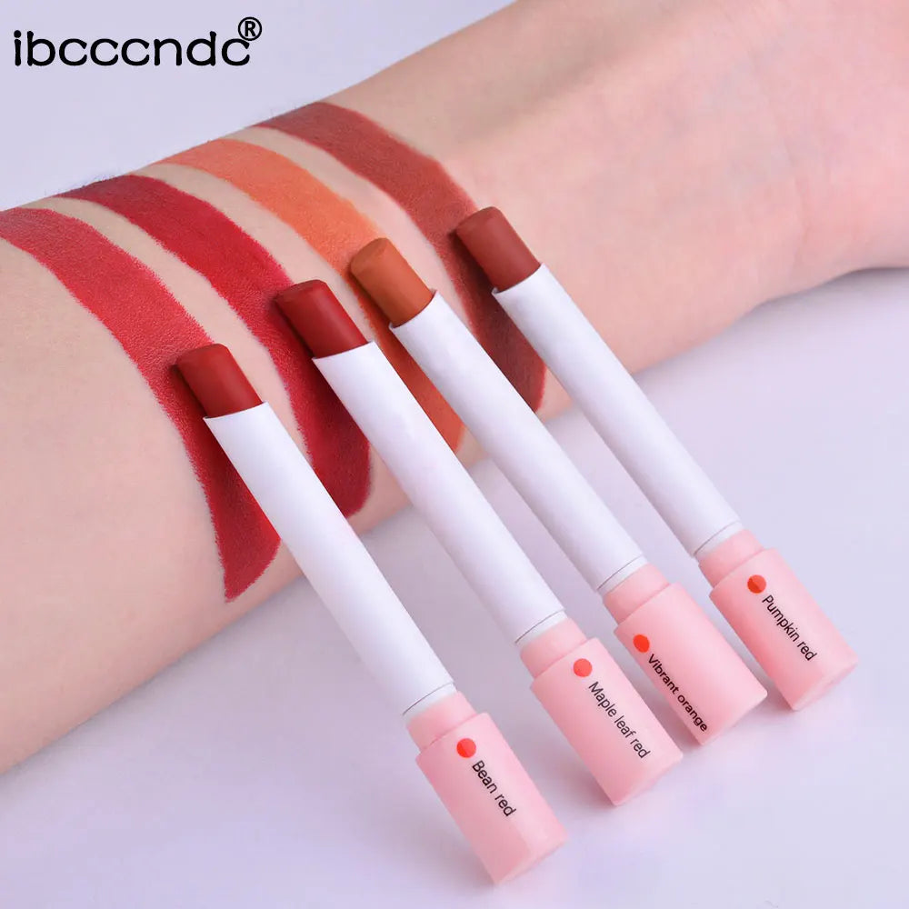 Elevate Your Look with the Creative Cigarette Lipstick Set - 4 Vibrant Matte Shades for Long-Lasting, Waterproof Perfection